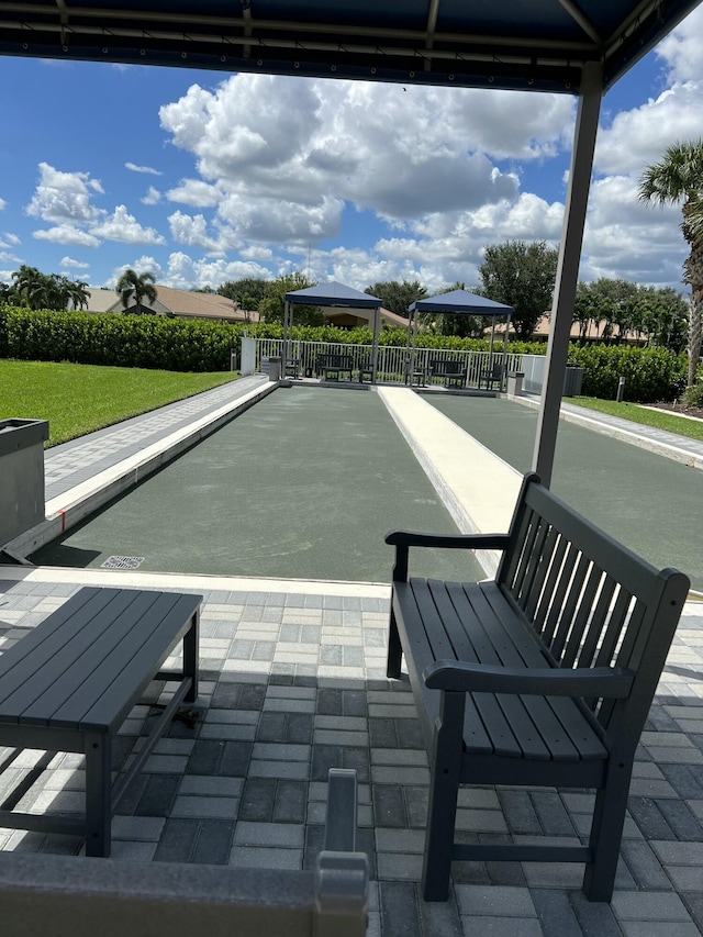 view of property's community with a gazebo