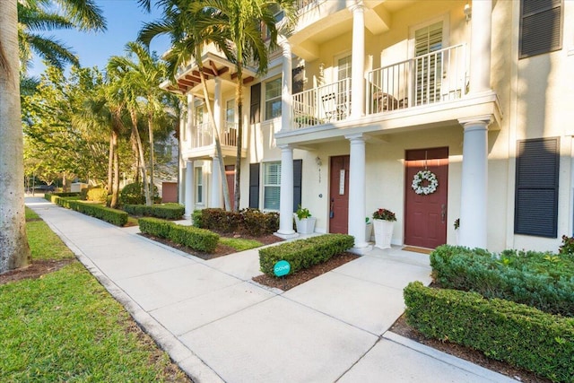 exterior space with a balcony