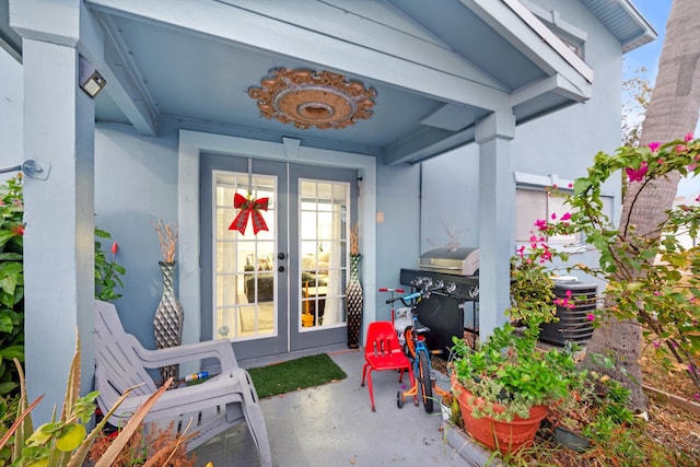 entrance to property with french doors