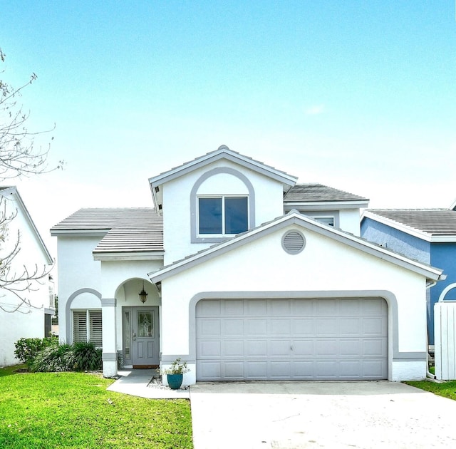 view of front property with a front lawn