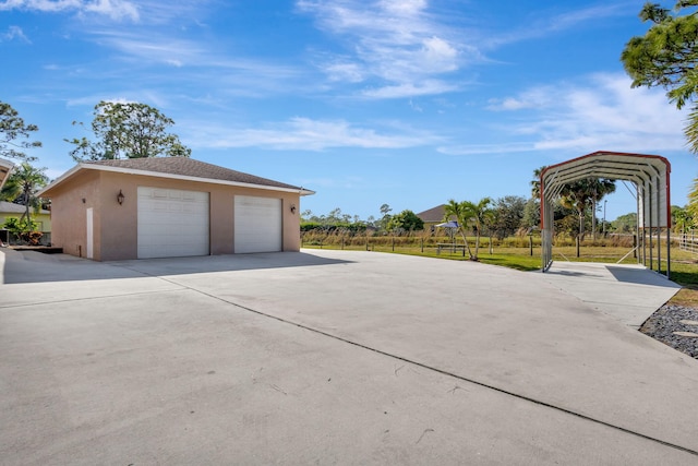 view of garage