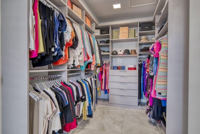 view of walk in closet