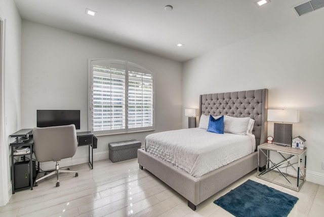 bedroom featuring light wood-type flooring