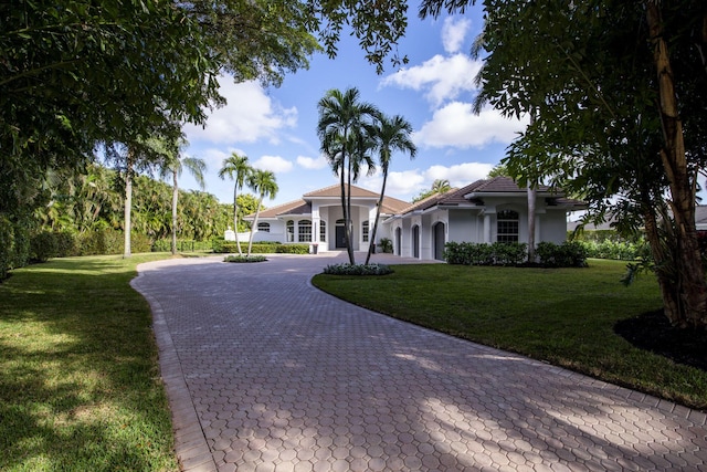 view of front facade with a front lawn