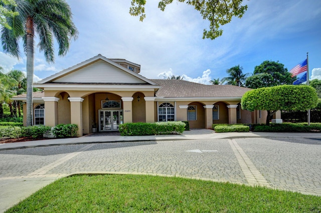 view of front of home featuring french doors