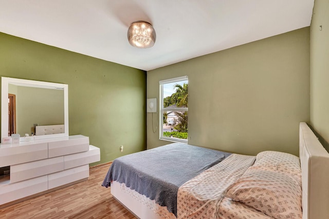 bedroom featuring light wood-type flooring