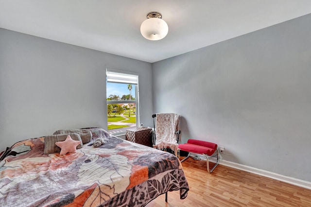 bedroom featuring light hardwood / wood-style floors