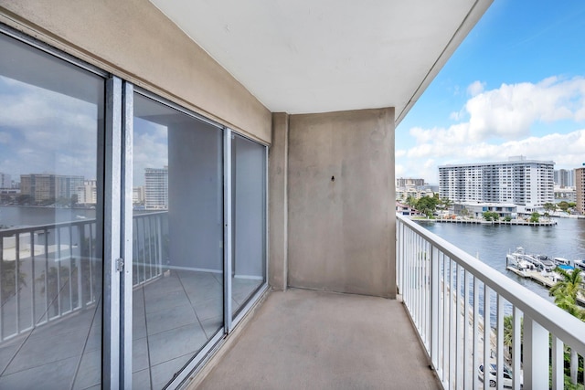 balcony with a water view