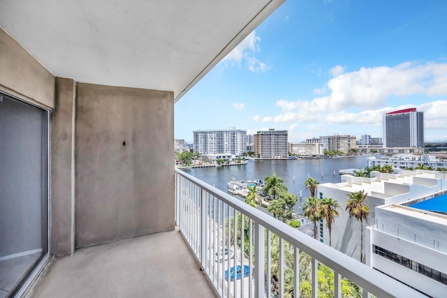 balcony with a water view