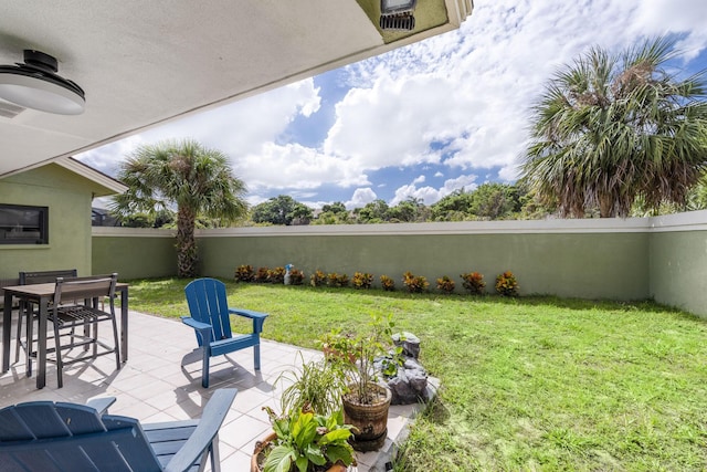 view of yard with a patio