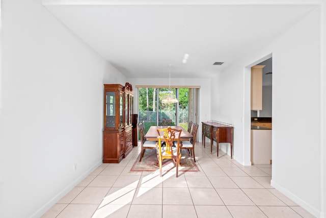 view of tiled dining area