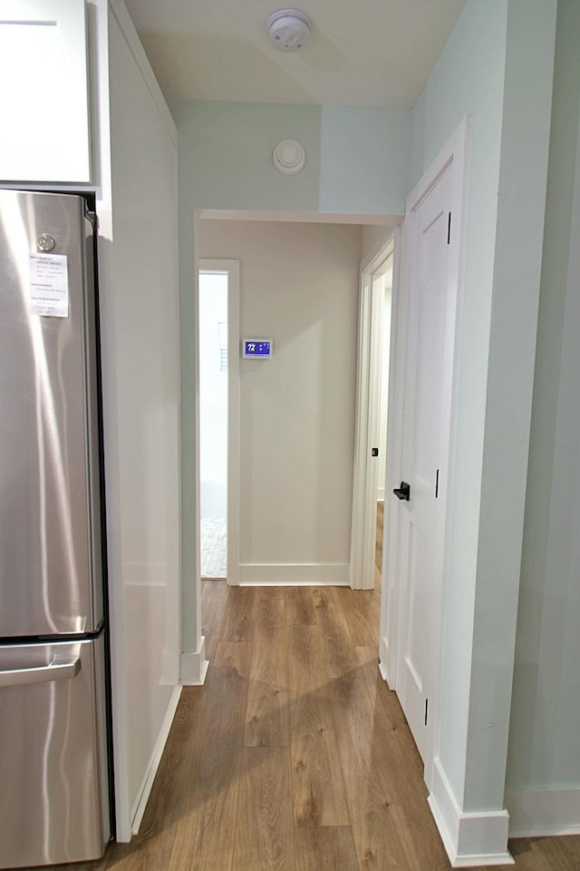 hall featuring light hardwood / wood-style flooring