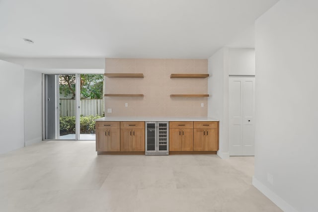 bar featuring wine cooler