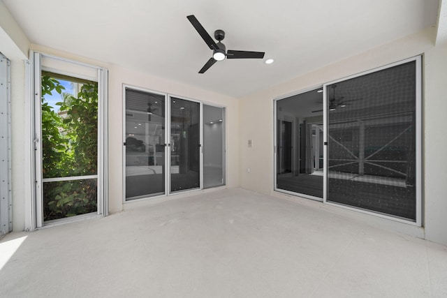 view of patio / terrace with ceiling fan