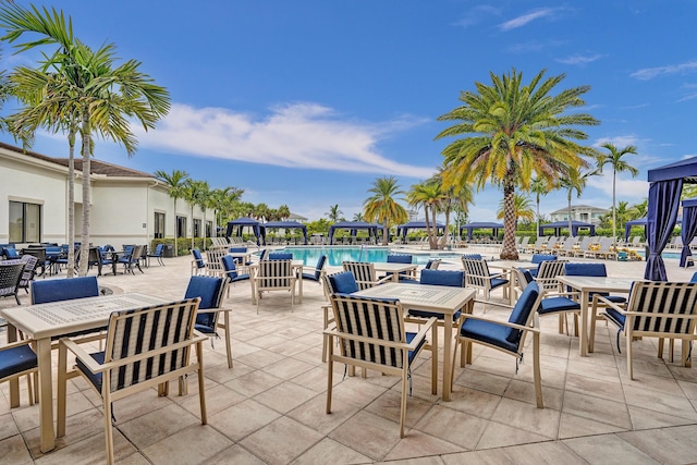 view of patio with a community pool