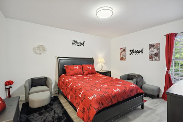 bedroom featuring light hardwood / wood-style flooring