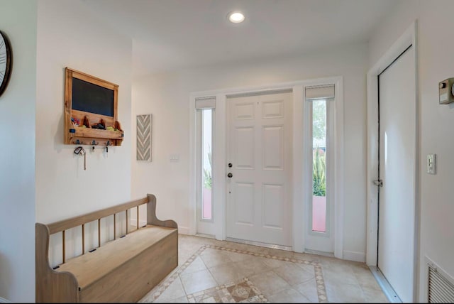 view of tiled entrance foyer