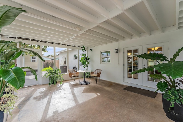 view of patio featuring french doors