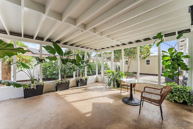 view of unfurnished sunroom