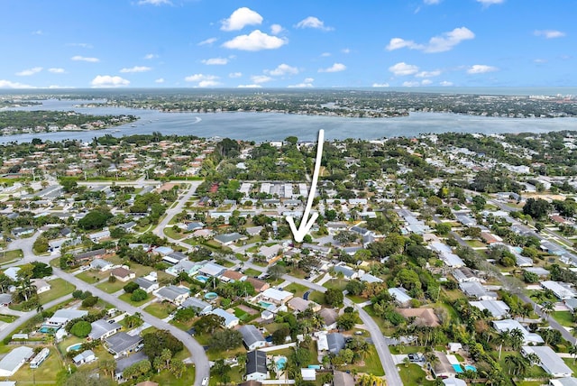 513 E Whitney Dr, Jupiter, FL 33458 - aerial view of property and surrounding area with a large body of water