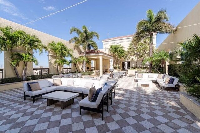 view of patio with an outdoor hangout area