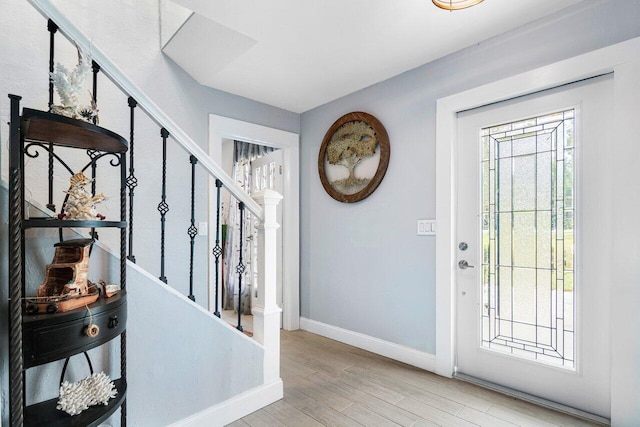 entryway featuring light hardwood / wood-style flooring