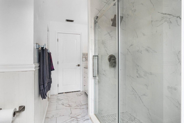 bathroom featuring walk in shower