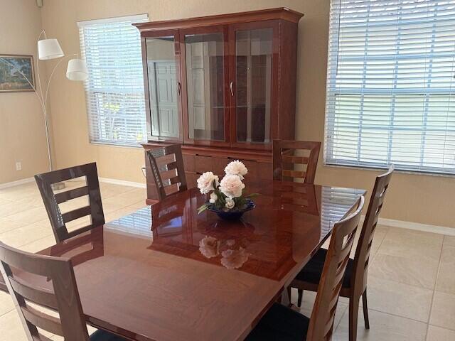 view of tiled dining space