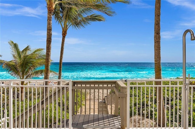 water view featuring a beach view