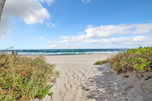 water view featuring a beach view