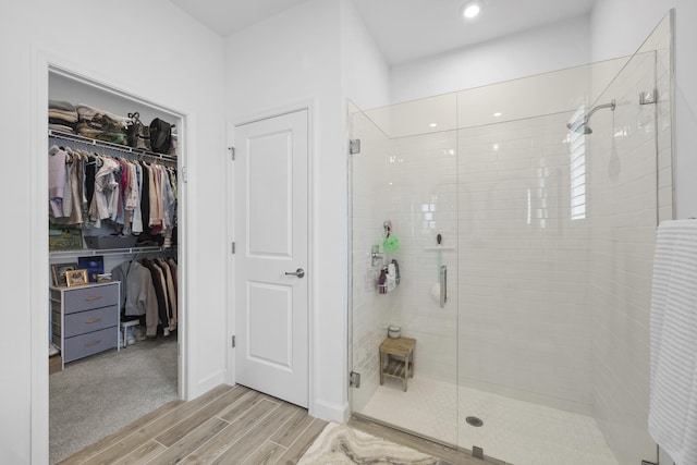 bathroom featuring walk in shower