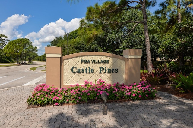 view of community sign