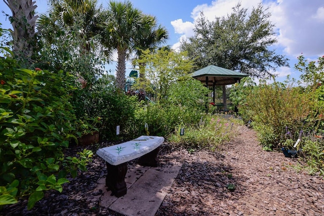 view of yard featuring a gazebo