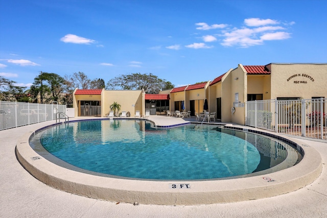 view of pool featuring a patio