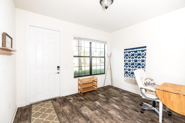 office featuring dark wood-type flooring