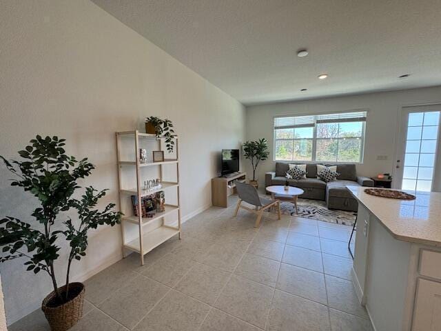 view of tiled living room