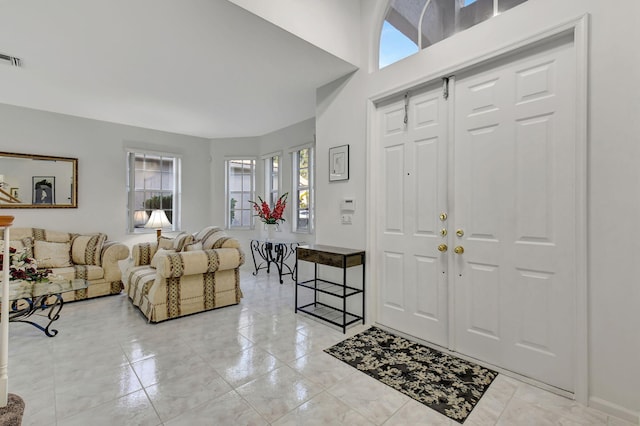 view of tiled foyer entrance