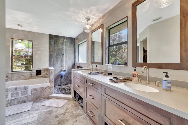 8865 SE May Ter, Hobe Sound, FL 33455 - full bath featuring a bath, double vanity, and walk in shower