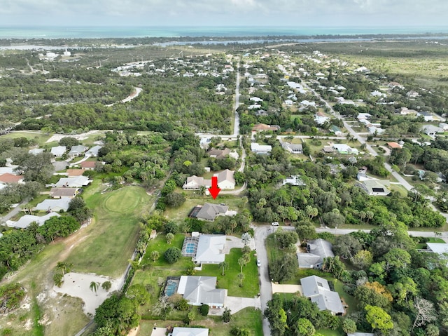 aerial view with a residential view