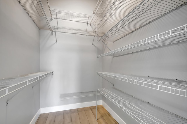 walk in closet featuring hardwood / wood-style flooring