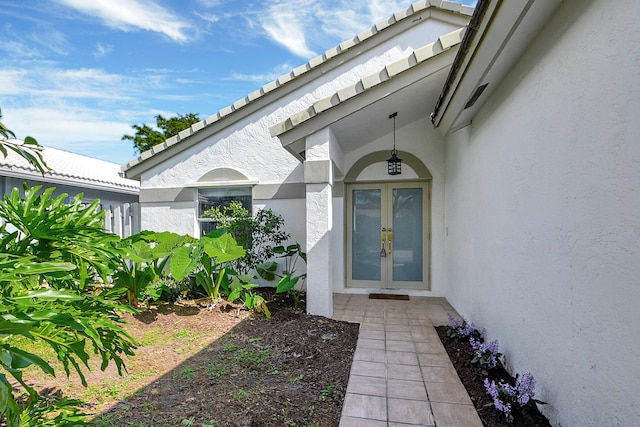 view of exterior entry with french doors