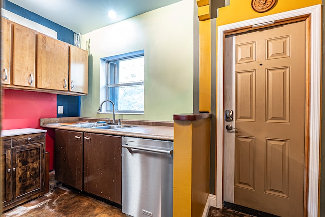 kitchen with sink and stainless steel dishwasher