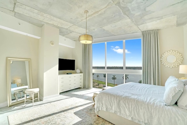 bedroom featuring floor to ceiling windows