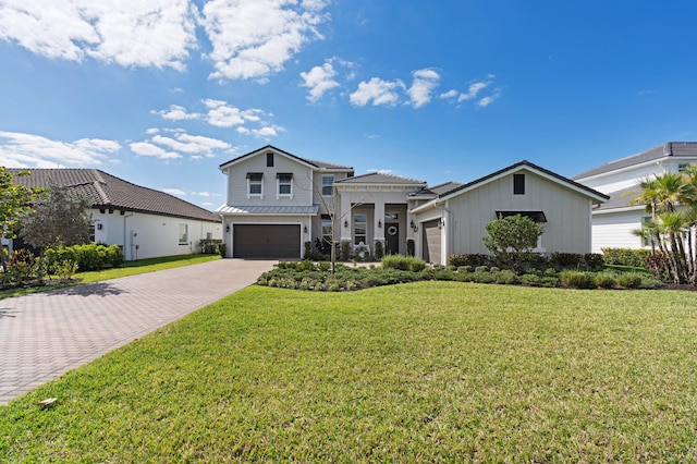 view of front of house with a front lawn