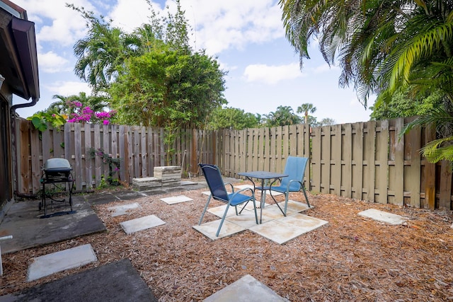 view of patio / terrace with a grill