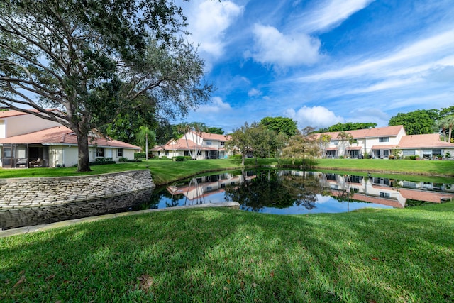 exterior space featuring a water view