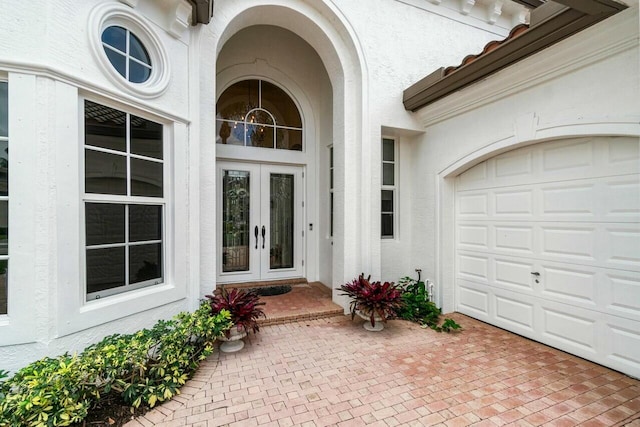 doorway to property with french doors