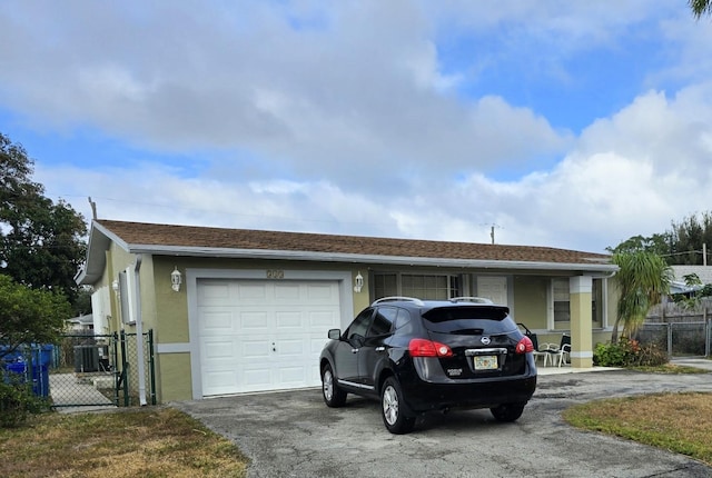 garage with central air condition unit