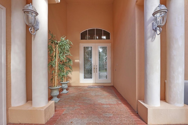 doorway to property with french doors