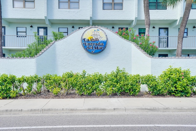 view of community sign